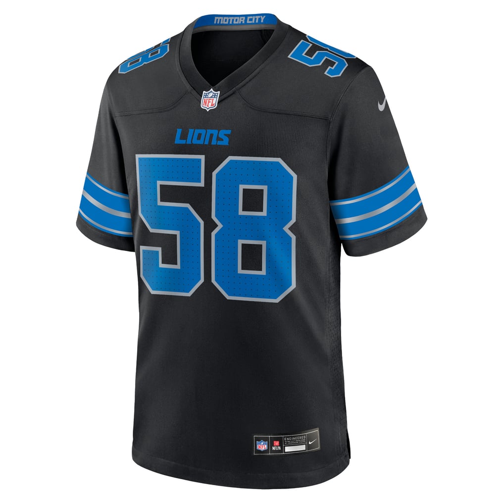 Men's Detroit Lions Penei Sewell Nike Black 2nd Alternate Game Jersey - Image 3