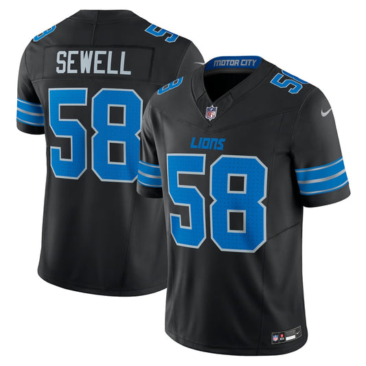 Men's Detroit Lions Penei Sewell Nike Black Vapor F.U.S.E. Alternate Limited Jersey - Image 1