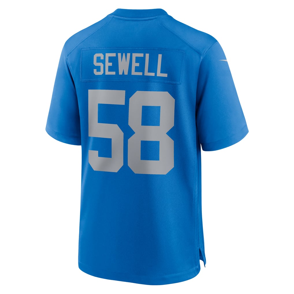 Men's Detroit Lions Penei Sewell Nike  Blue Alternate Game Jersey - Image 4