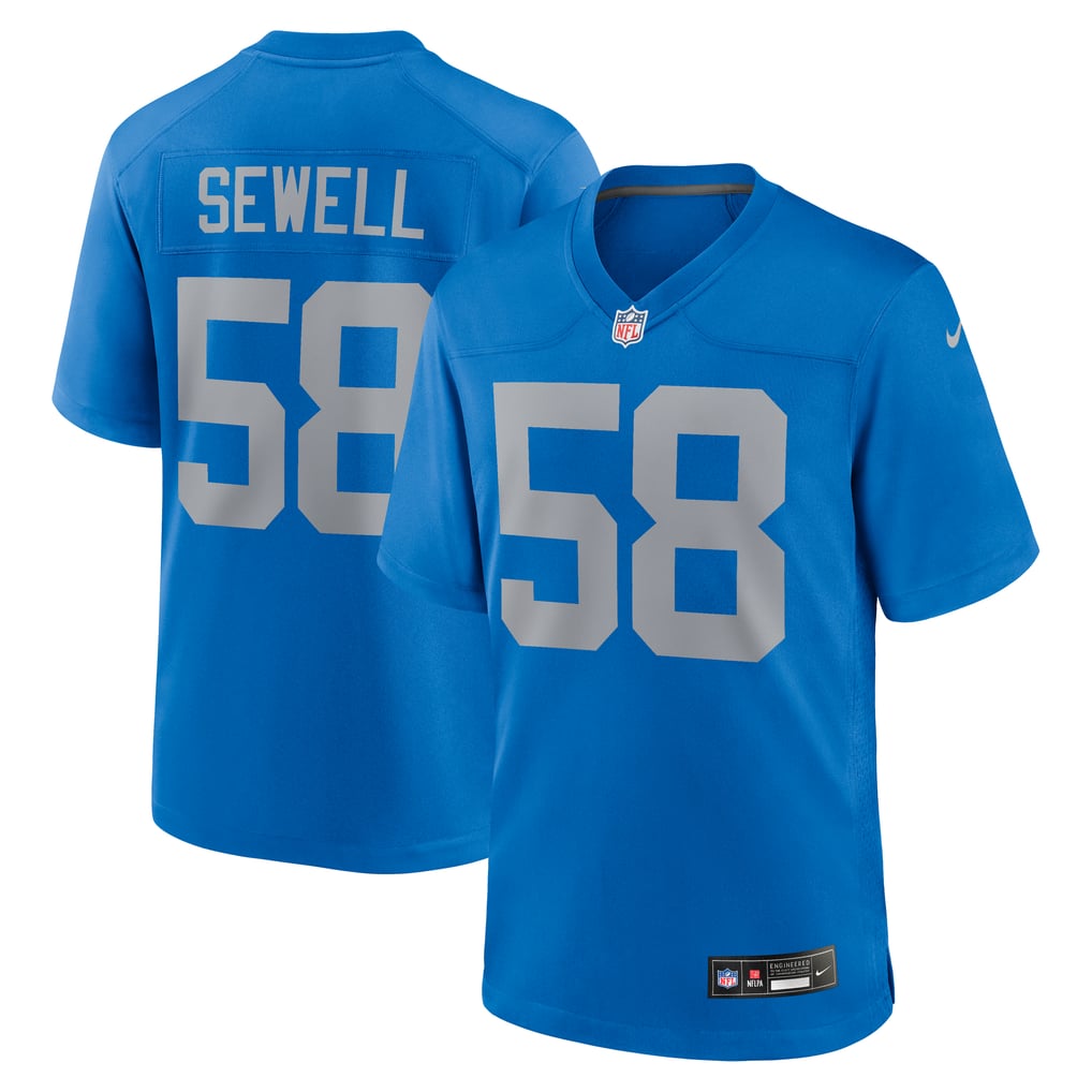 Men's Detroit Lions Penei Sewell Nike  Blue Alternate Game Jersey - Image 1
