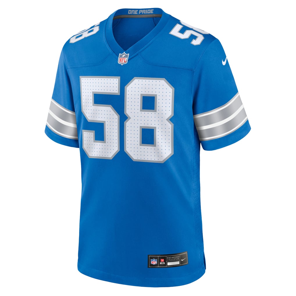 Men's Detroit Lions Penei Sewell Nike Blue Game Jersey - Image 3
