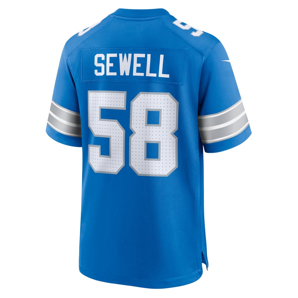 Men's Detroit Lions Penei Sewell Nike Blue Game Jersey - Image 4