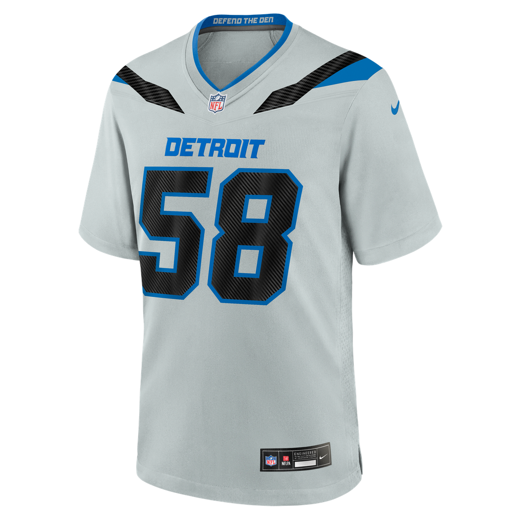 Men's Detroit Lions Penei Sewell Nike Silver 2026 Rivalries Collection Game Jersey - Image 7