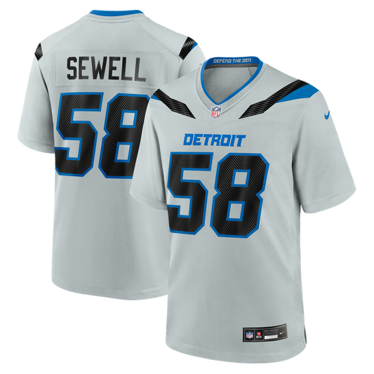 Men's Detroit Lions Penei Sewell Nike Silver 2026 Rivalries Collection Game Jersey - Image 1