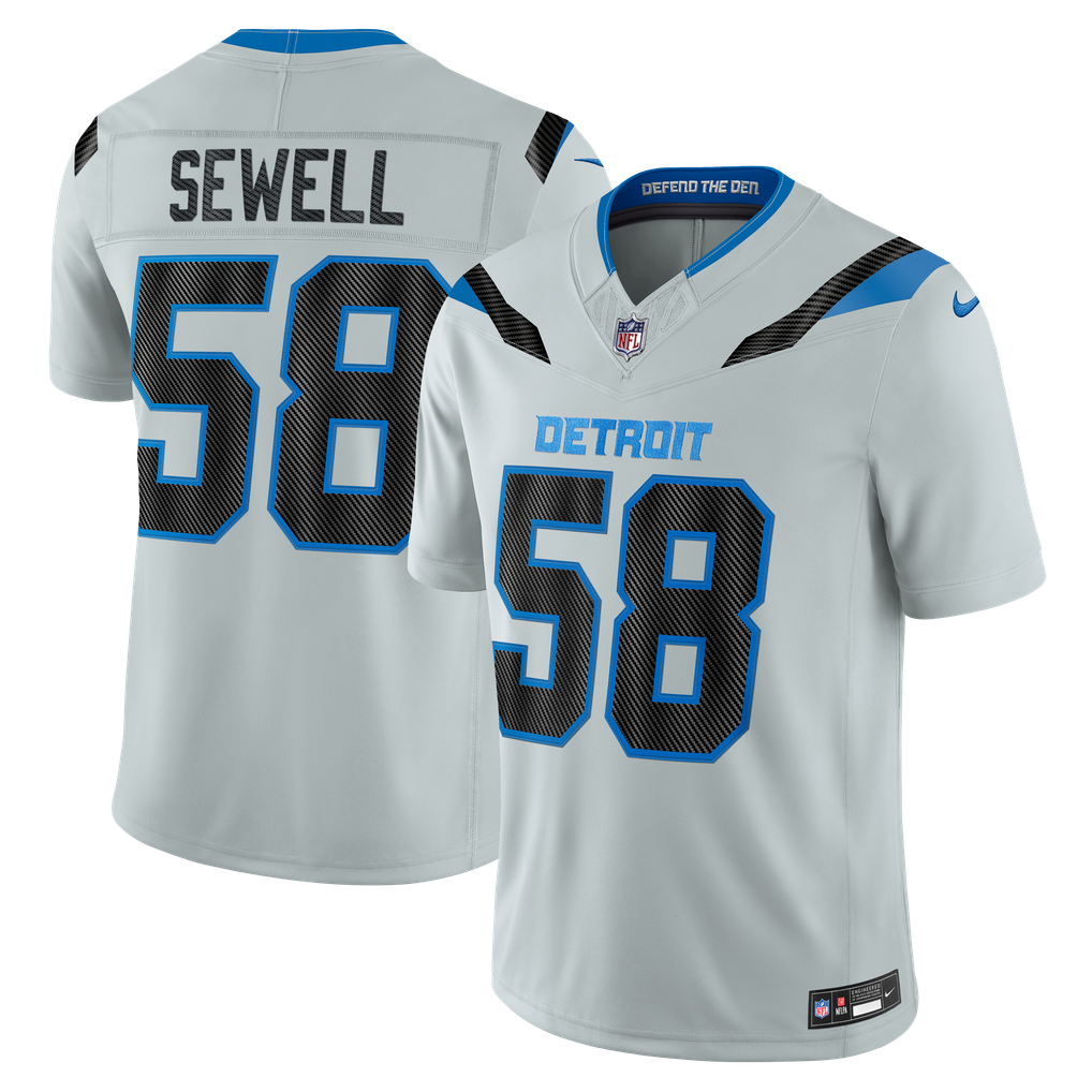 Men's Detroit Lions Penei Sewell Nike Silver 2026 Rivalries Collection Stitched Limited Jersey - Image 2