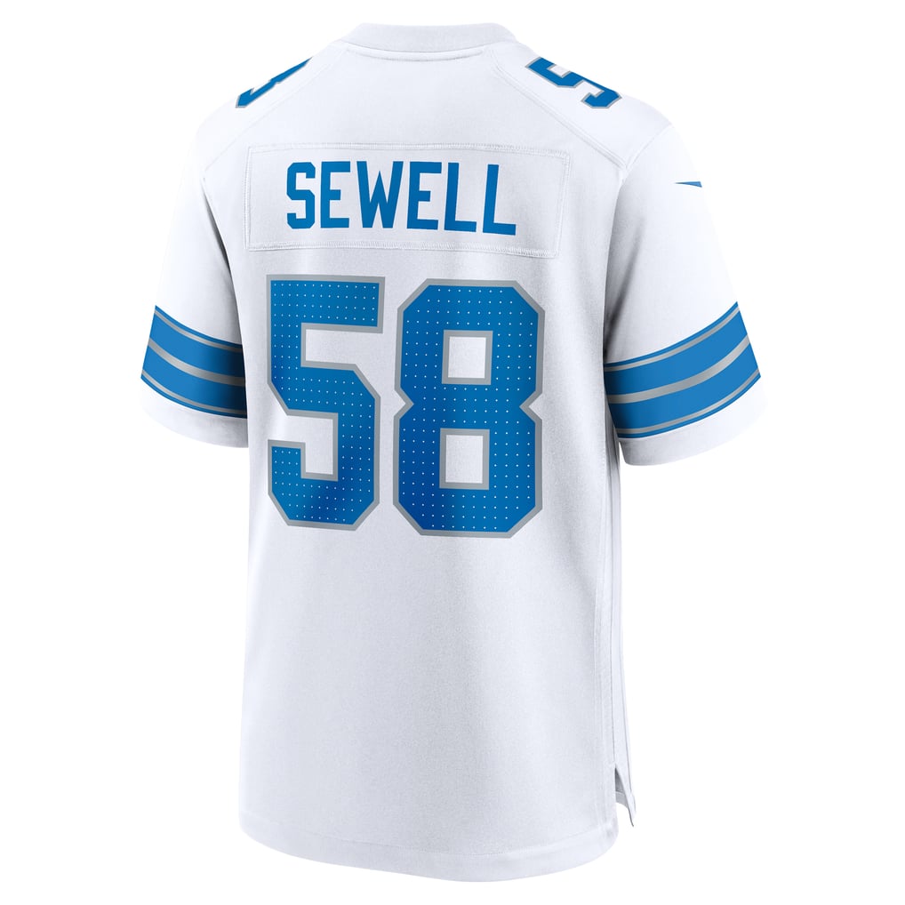 Men's Detroit Lions Penei Sewell Nike  White Game Jersey - Image 4