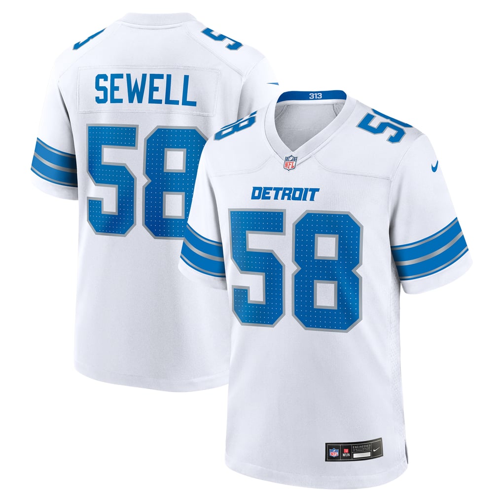 Men's Detroit Lions Penei Sewell Nike  White Game Jersey - Image 1