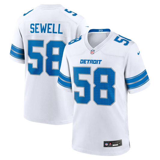 Men's Detroit Lions Penei Sewell Nike  White Game Jersey - Image 1