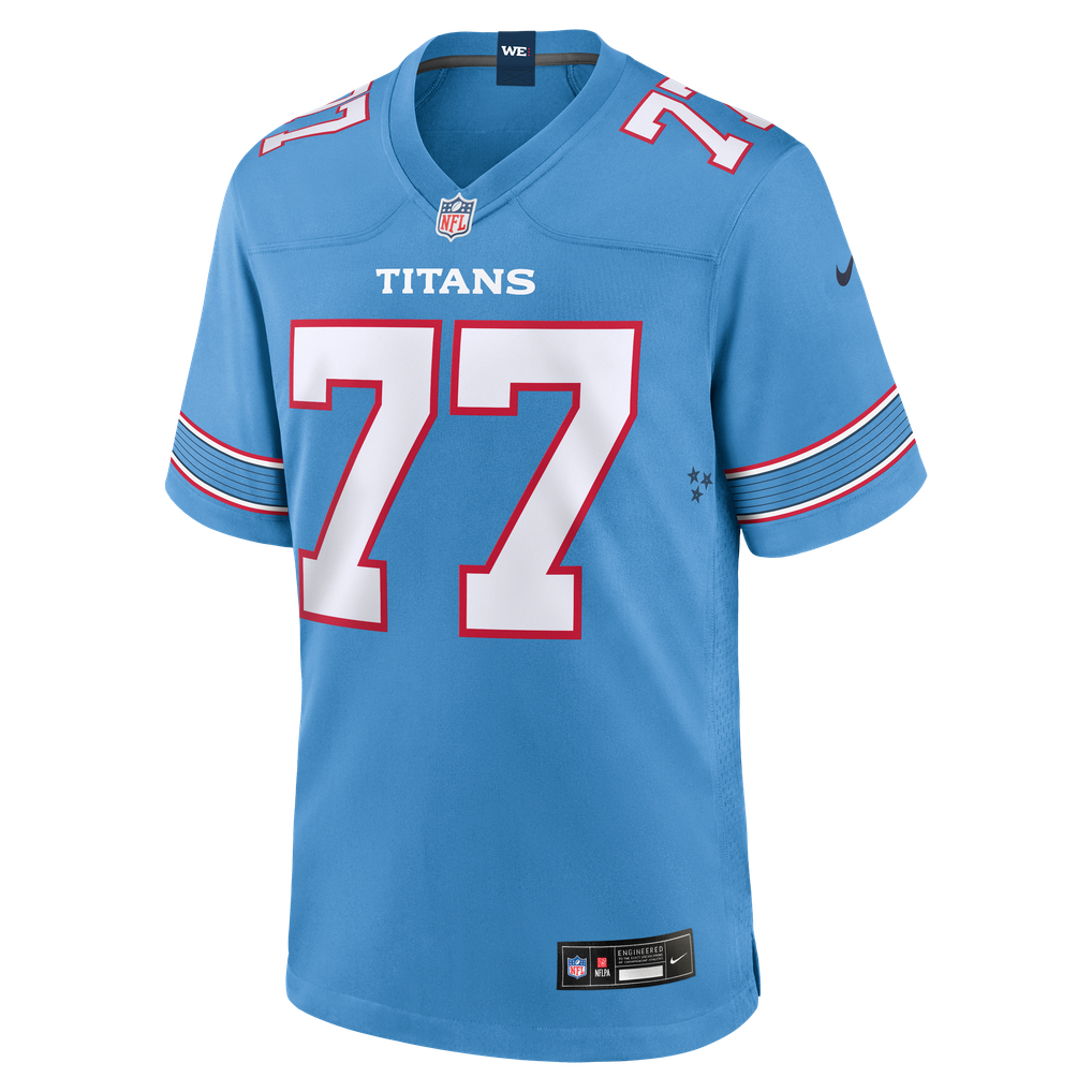 Men's Tennessee Titans Peter Skoronski Nike Light Blue Game Jersey - Image 3