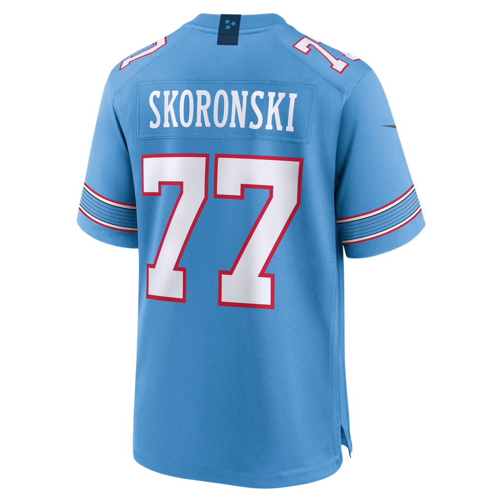 Men's Tennessee Titans Peter Skoronski Nike Light Blue Game Jersey - Image 4