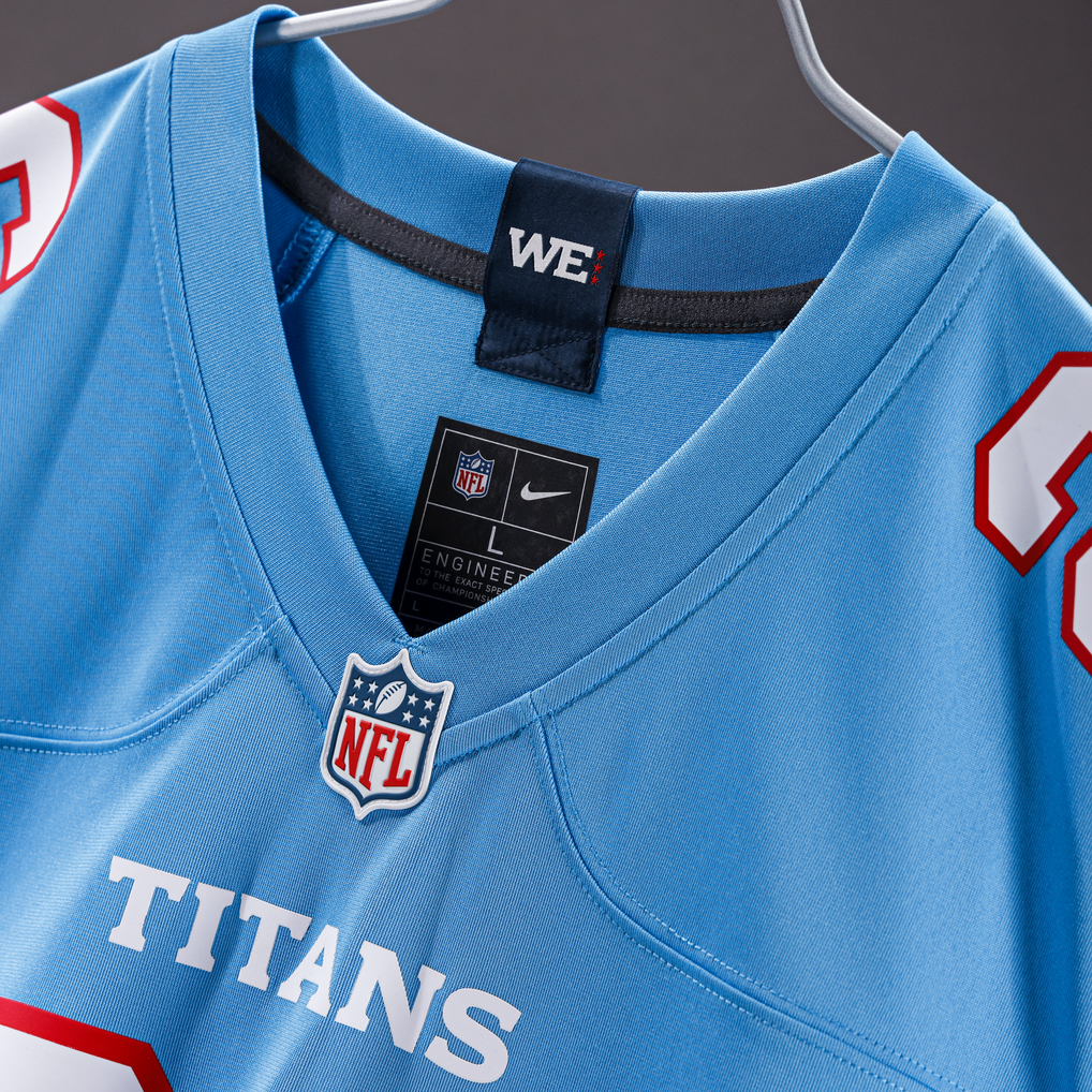 Men's Tennessee Titans Peter Skoronski Nike Light Blue Game Jersey - Image 5