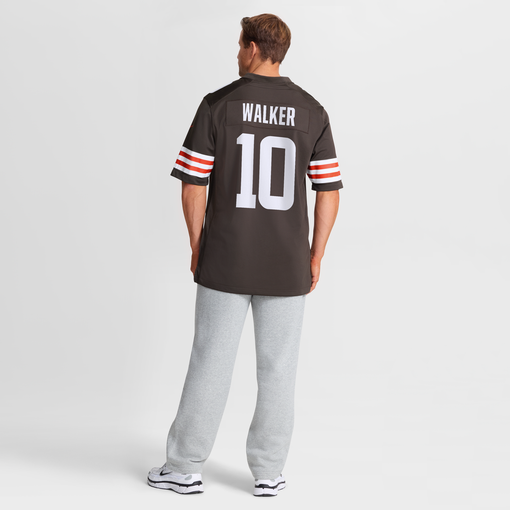 Men's Cleveland Browns Phillip Walker Nike Brown Team Game Jersey - Image 9
