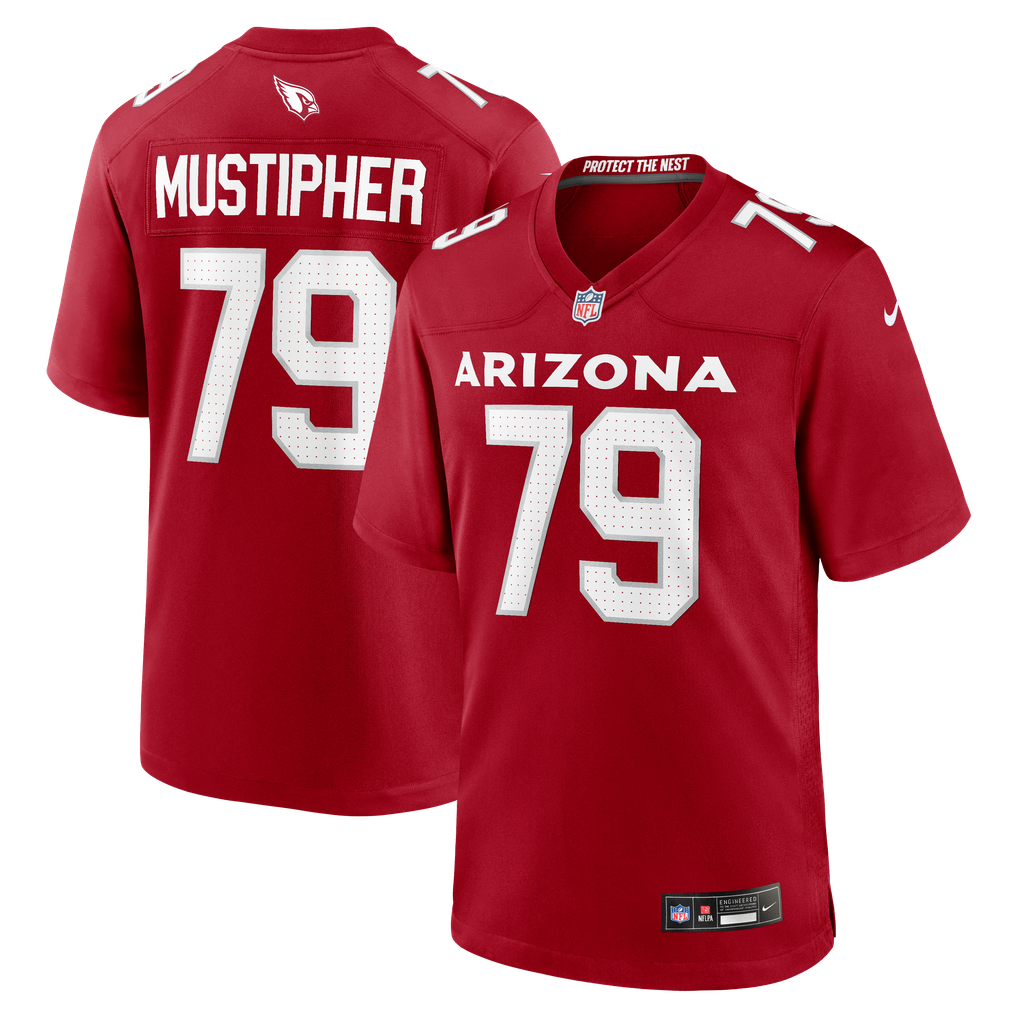 Men's Arizona Cardinals PJ Mustipher Nike  Cardinal Team Game Jersey - Image 2