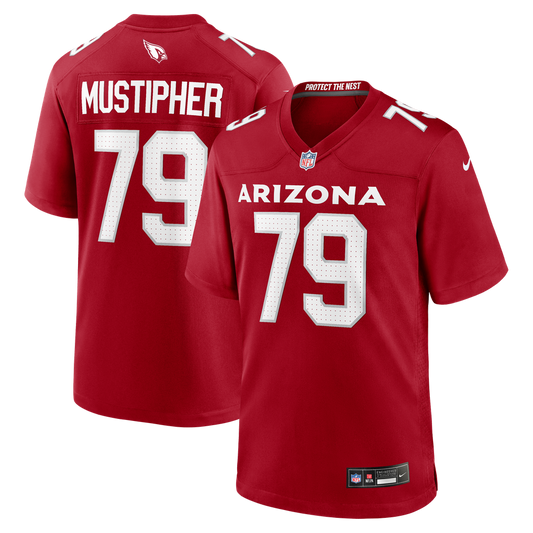 Men's Arizona Cardinals PJ Mustipher Nike  Cardinal Team Game Jersey - Image 1
