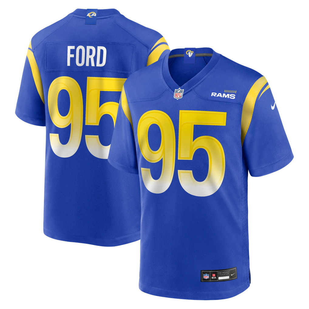 Men's Los Angeles Rams Poona Ford Nike  Royal Team Game Jersey - Image 2