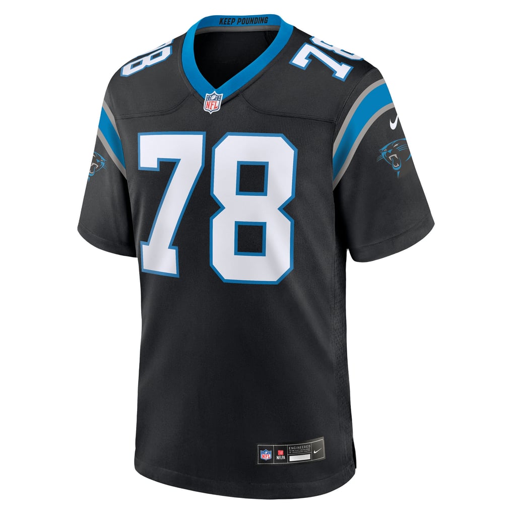 Men's Carolina Panthers Popo Aumavae Nike Black Team Game Jersey - Image 3