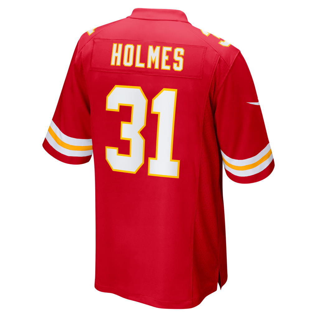 Men's Kansas City Chiefs Priest Holmes Nike Red Game Retired Player Jersey - Image 4