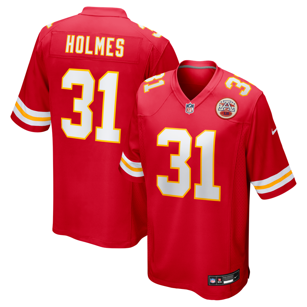 Men's Kansas City Chiefs Priest Holmes Nike Red Game Retired Player Jersey - Image 1