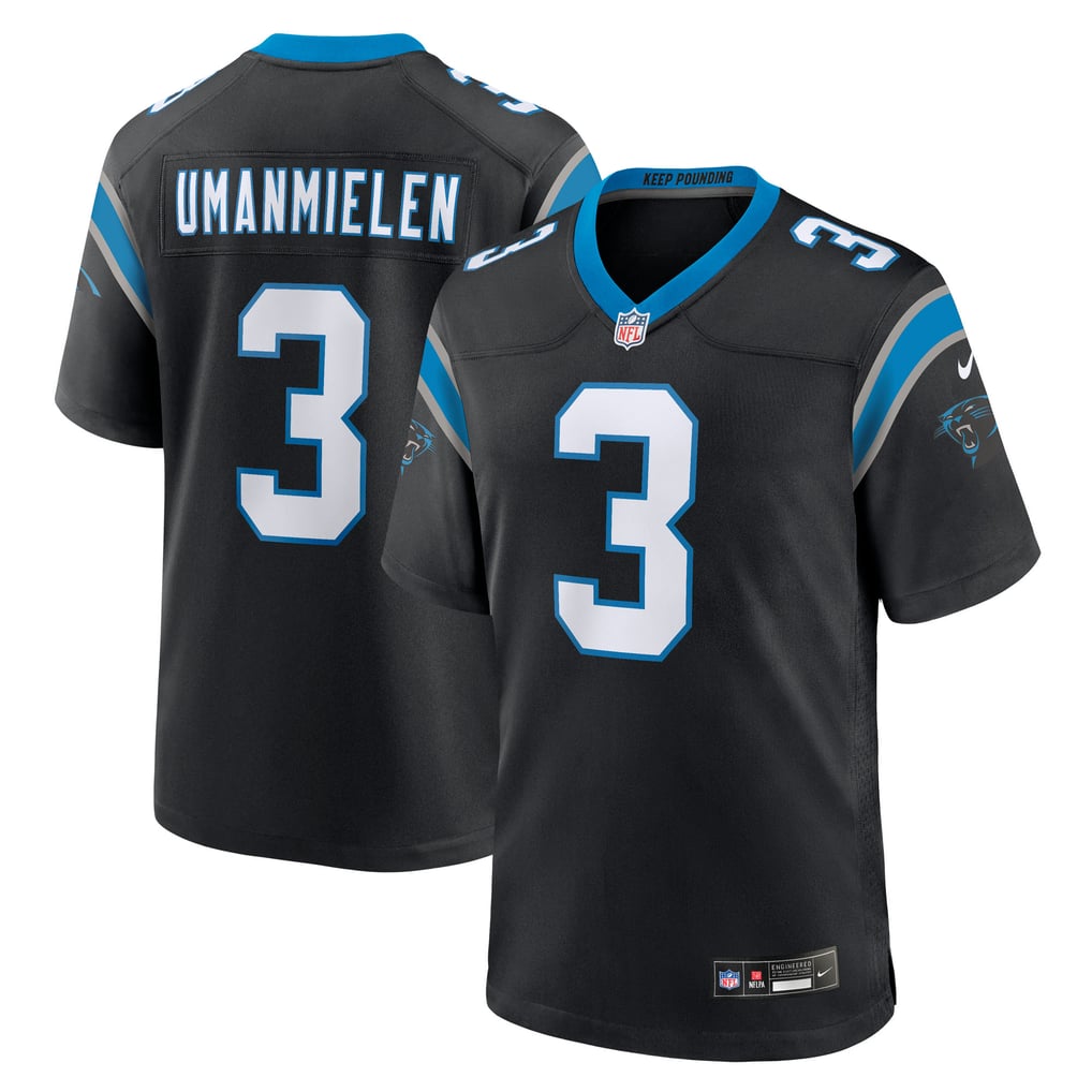 Men's Carolina Panthers Princely Umanmielen Nike Black Team Game Jersey - Image 1