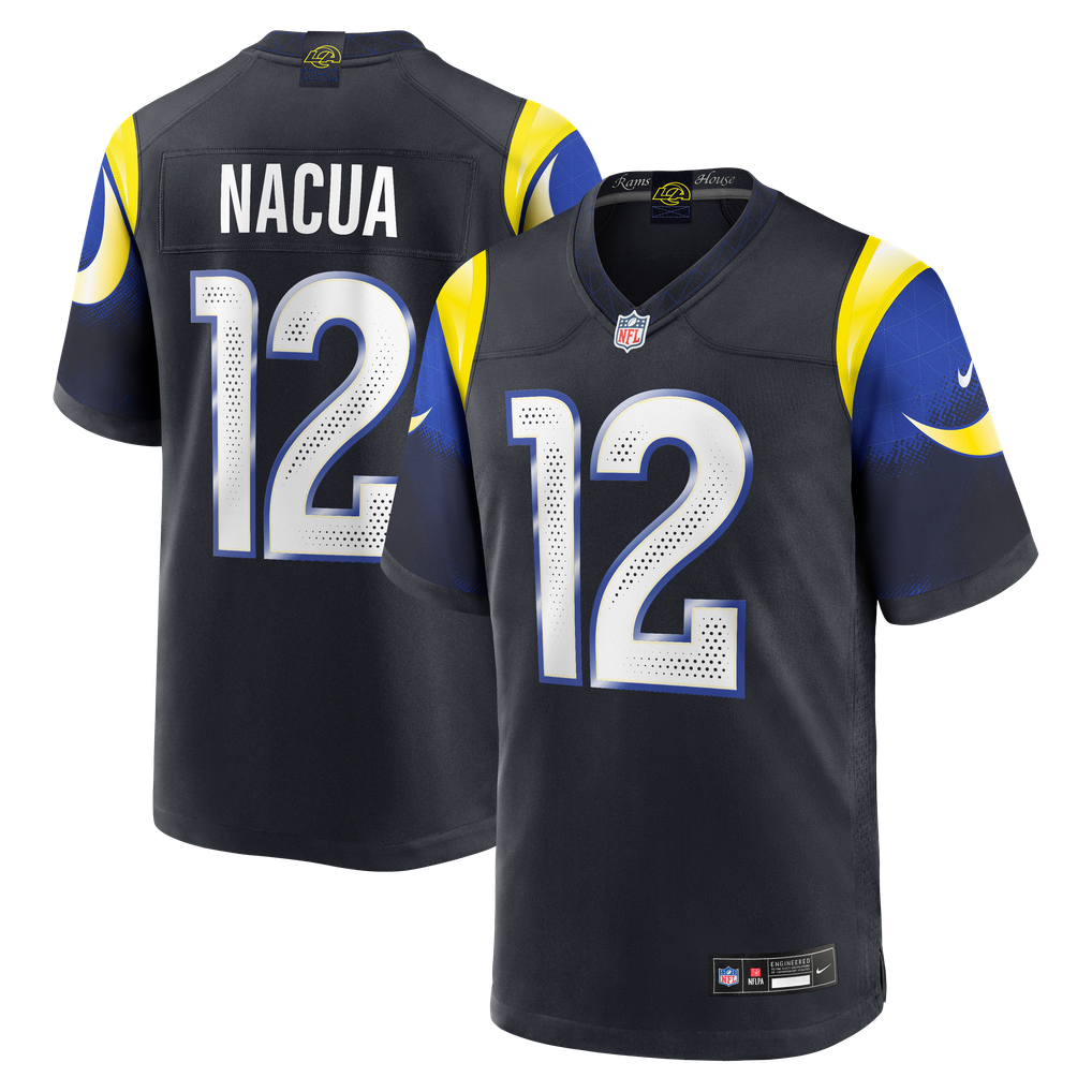 Men's Los Angeles Rams Puka Nacua Nike Dark Blue Rivalries Collection Game Jersey - Image 2