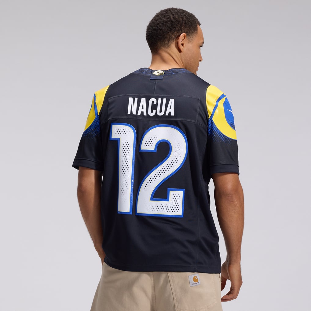 Men's Los Angeles Rams Puka Nacua Nike Dark Blue Rivalries Collection Stitched Limited Jersey - Image 4