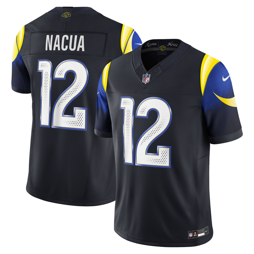 Men's Los Angeles Rams Puka Nacua Nike Dark Blue Rivalries Collection Stitched Limited Jersey - Image 1