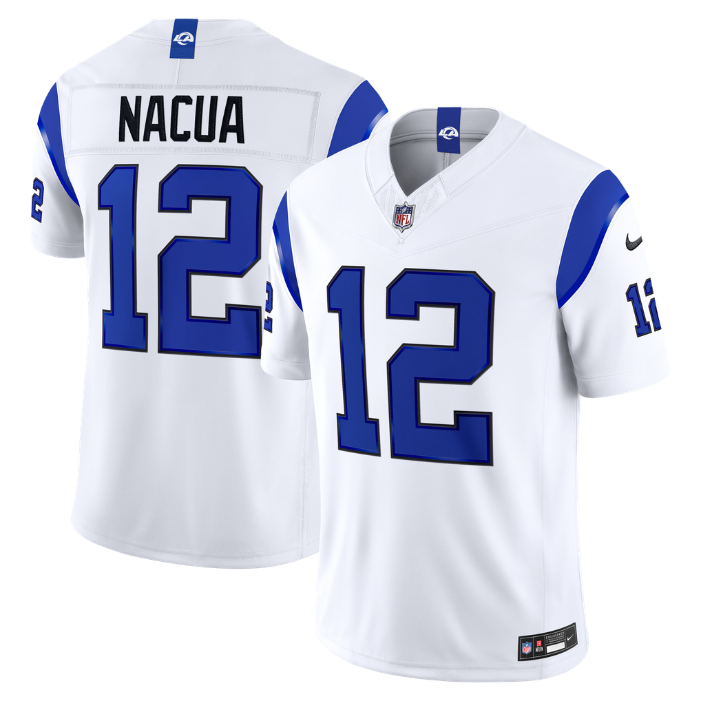 Men's Los Angeles Rams Puka Nacua Nike Fearsome White Vapor F.U.S.E. Stitched Limited Jersey - Image 1