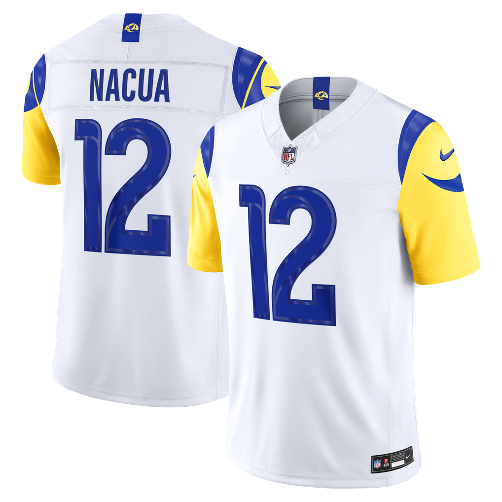 Men's Los Angeles Rams Puka Nacua Nike White Vapor F.U.S.E. Stitched Limited Jersey - Image 2