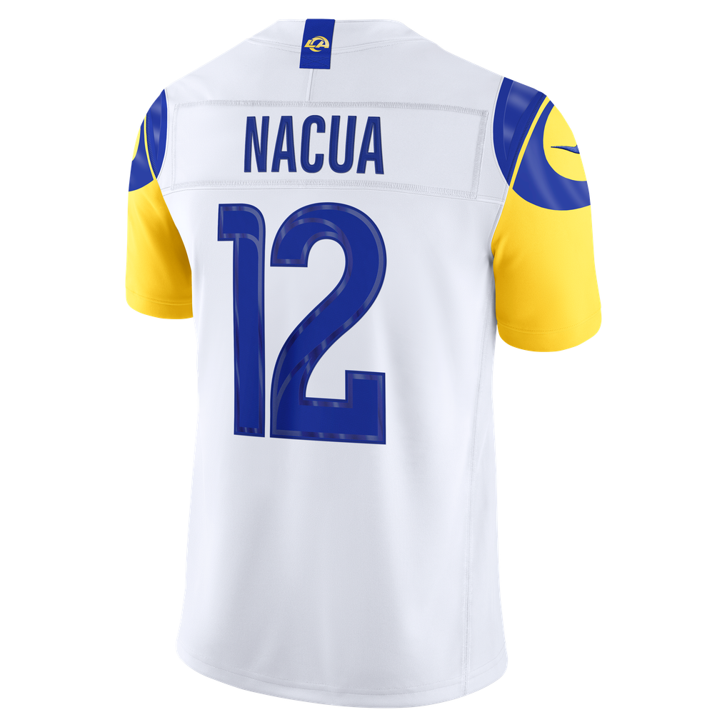 Men's Los Angeles Rams Puka Nacua Nike White Vapor F.U.S.E. Stitched Limited Jersey - Image 4