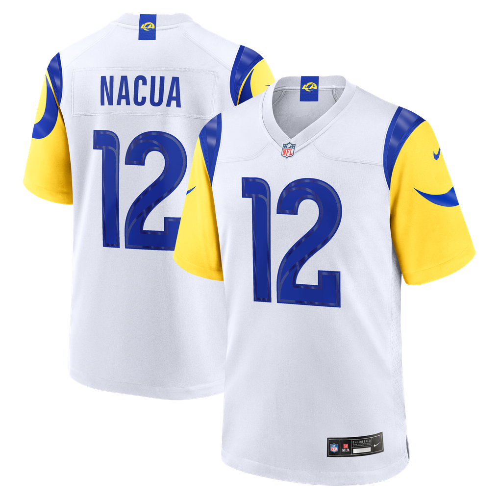Men's Los Angeles Rams Puka Nacua Nike White White Game Player Jersey - Image 1