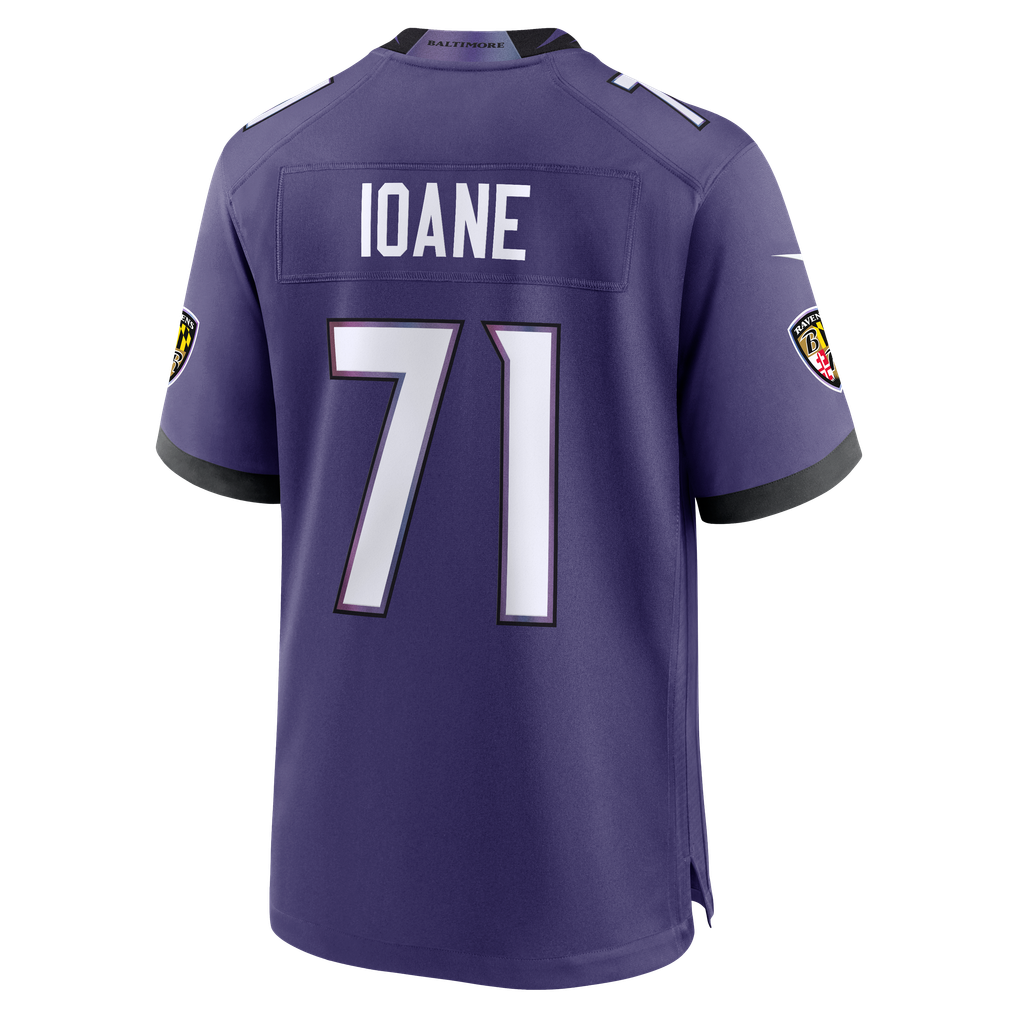 Men's Baltimore Ravens Olaivavega Ioane Nike Purple Team Game Jersey