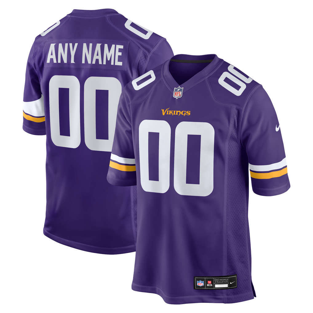 Men's Minnesota Vikings Nike Purple Custom Game Jersey - Image 2