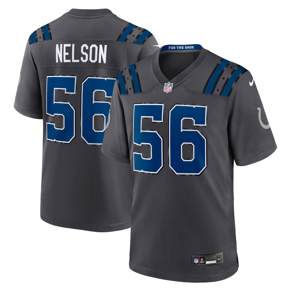 Men's Indianapolis Colts Quenton Nelson Nike Anthracite 2026 Rivalries Collection Game Jersey - Image 1