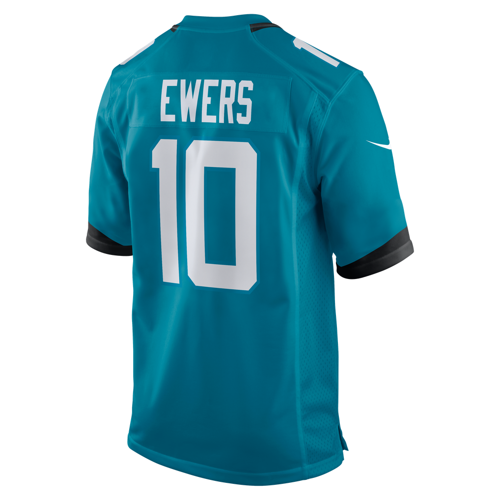 Men's Jacksonville Jaguars Quinn Ewers Nike Teal Team Game Jersey - Image 6