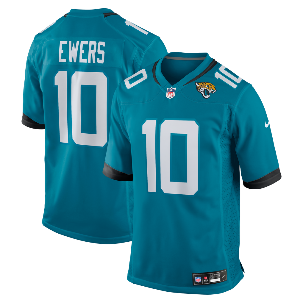 Men's Jacksonville Jaguars Quinn Ewers Nike Teal Team Game Jersey - Image 1