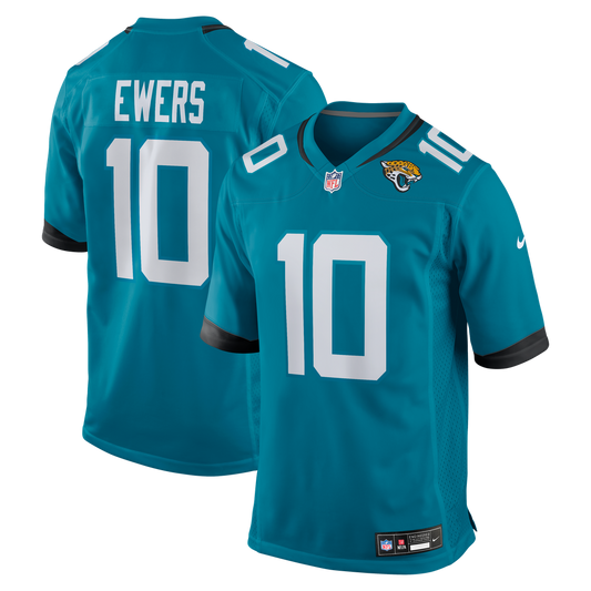 Men's Jacksonville Jaguars Quinn Ewers Nike Teal Team Game Jersey - Image 1