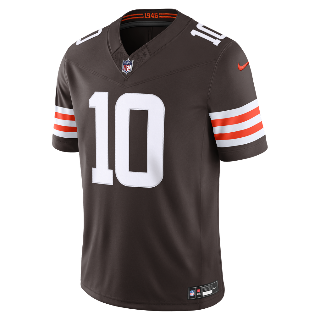 Men's Cleveland Browns Quinshon Judkins Nike Brown Team Vapor F.U.S.E. Stitched Limited Jersey - Image 7