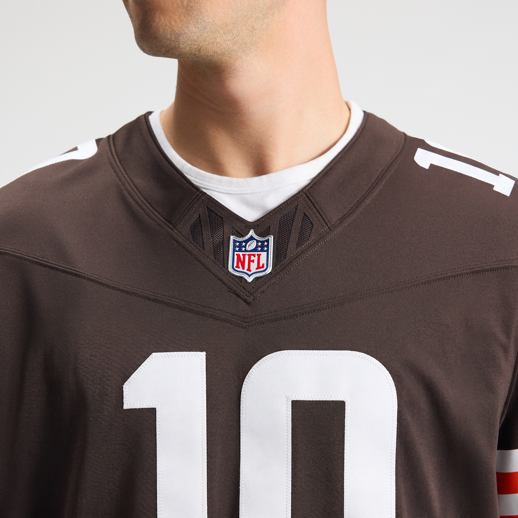 Men's Cleveland Browns Quinshon Judkins Nike Brown Team Vapor F.U.S.E. Stitched Limited Jersey - Image 9