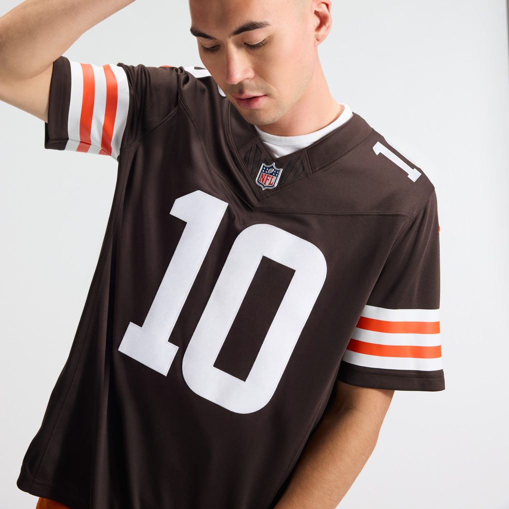 Men's Cleveland Browns Quinshon Judkins Nike Brown Team Vapor F.U.S.E. Stitched Limited Jersey - Image 10