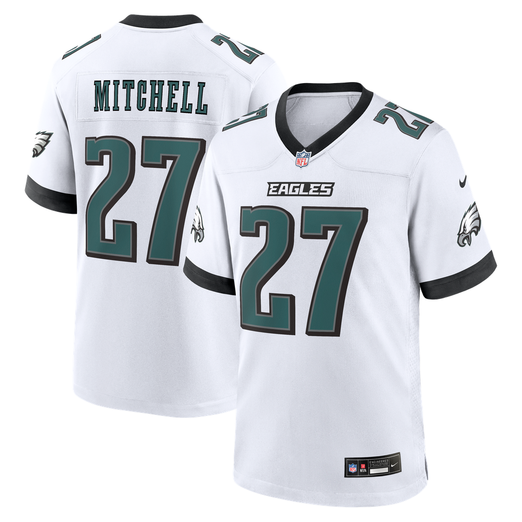 Men's Philadelphia Eagles Quinyon Mitchell Nike White Game Jersey - Image 2