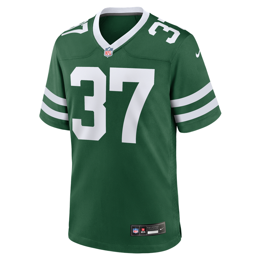 Men's New York Jets Qwan'tez Stiggers Nike Legacy Green Team Game Jersey - Image 3