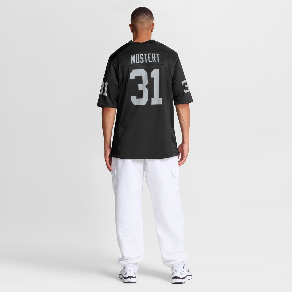 Men's Las Vegas Raiders Raheem Mostert Nike  Black Team Game Jersey - Image 6