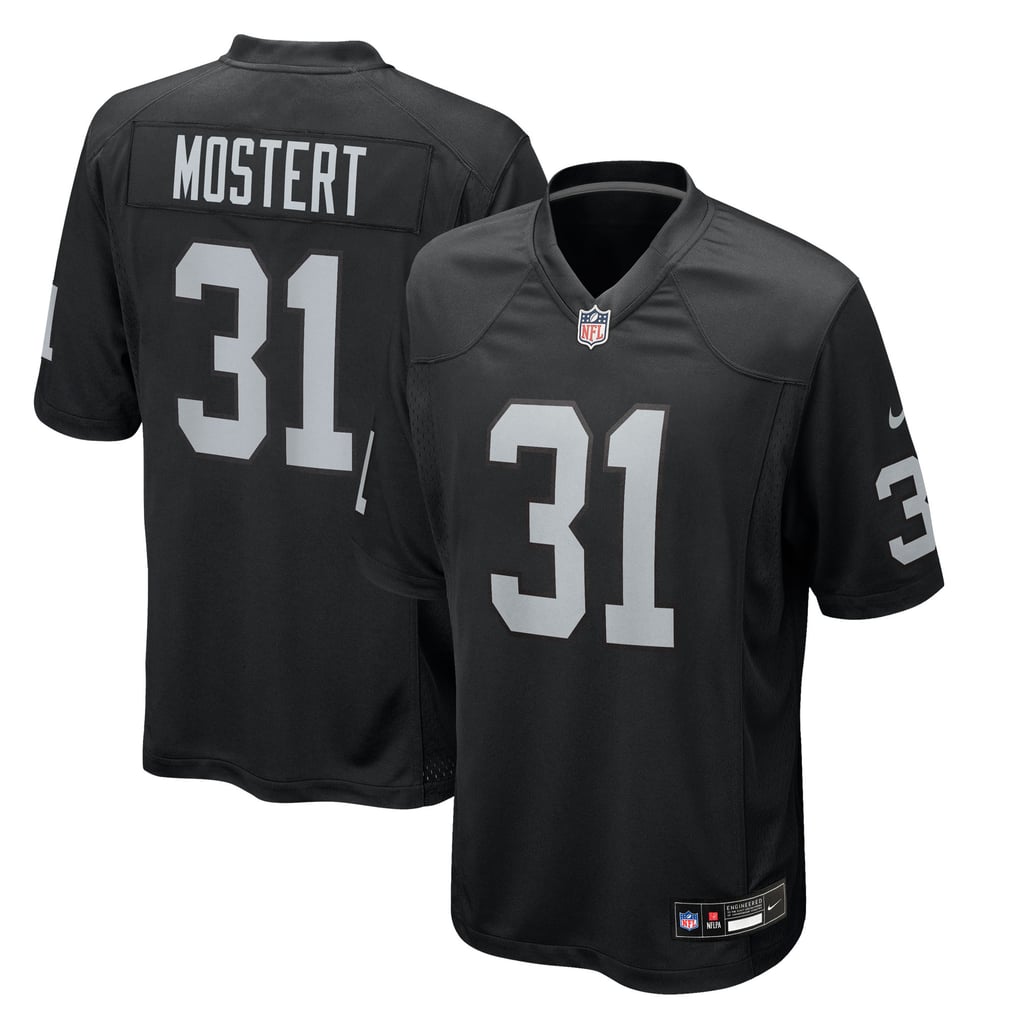 Men's Las Vegas Raiders Raheem Mostert Nike  Black Team Game Jersey - Image 2