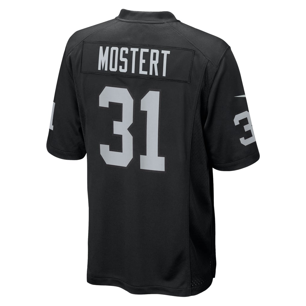 Men's Las Vegas Raiders Raheem Mostert Nike  Black Team Game Jersey - Image 4