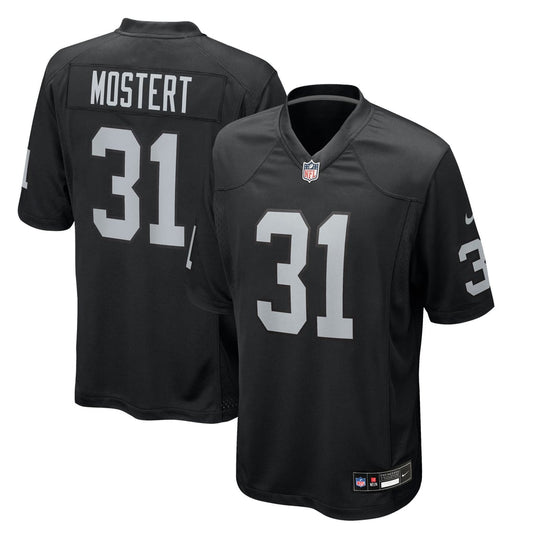 Men's Las Vegas Raiders Raheem Mostert Nike  Black Team Game Jersey - Image 1