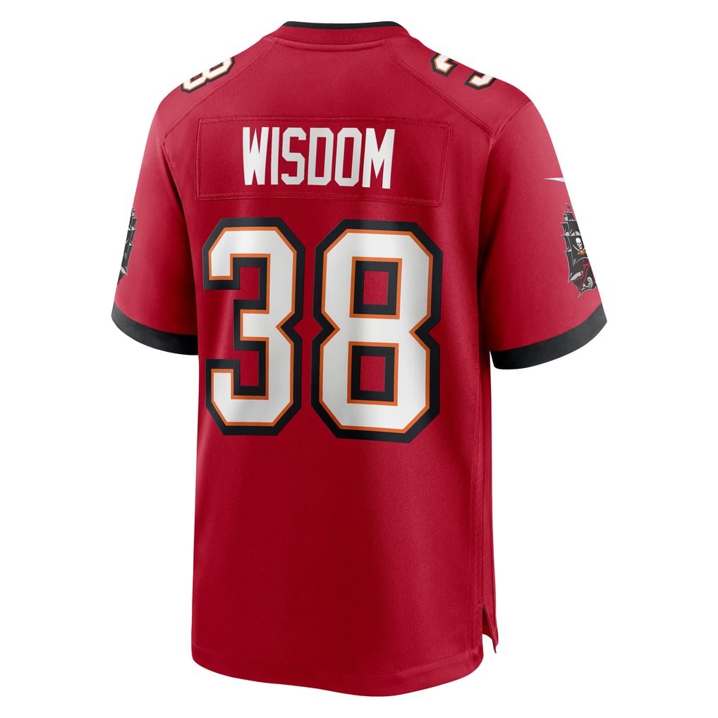 Men's Tampa Bay Buccaneers Rashad Wisdom Nike  Red Team Game Jersey - Image 4