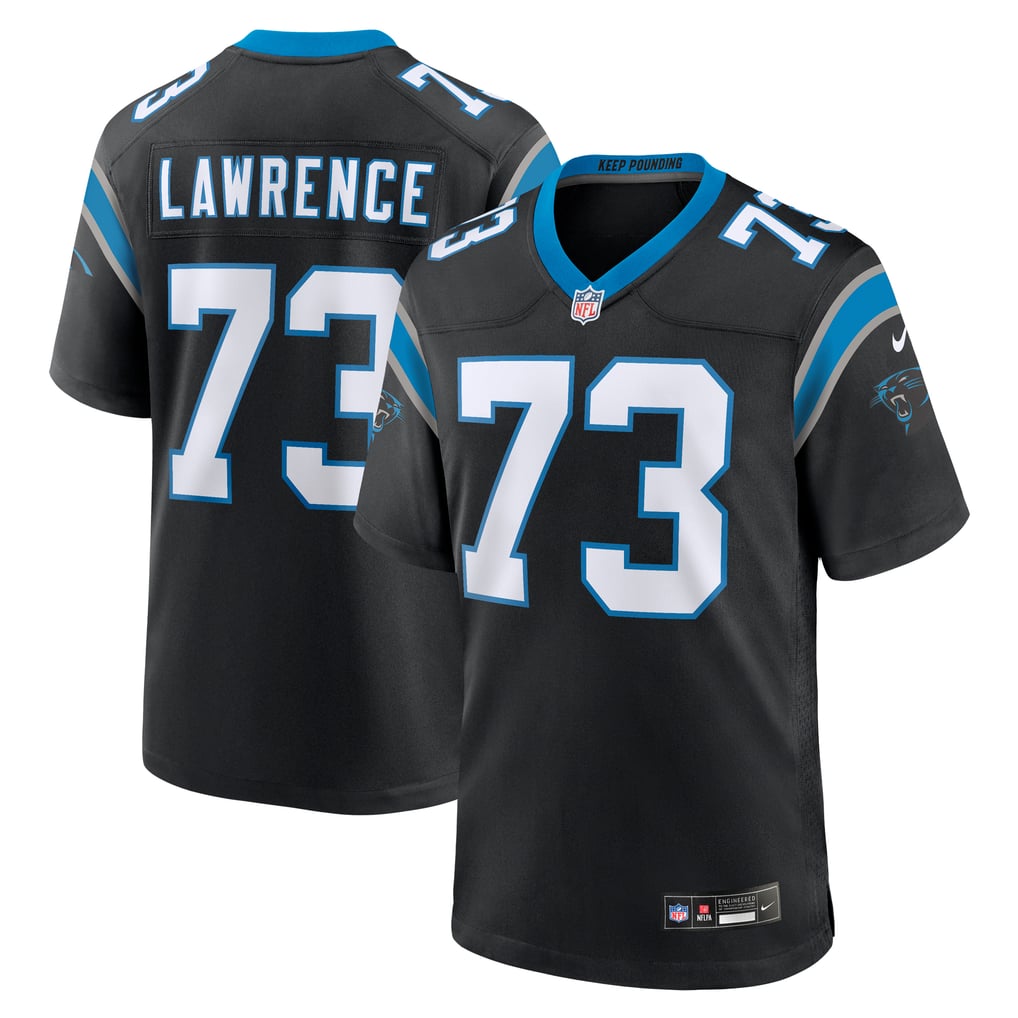 Men's Carolina Panthers Rashard Lawrence Nike Black Game Jersey - Image 1