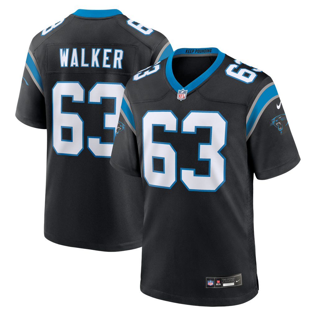 Men's Carolina Panthers Rasheed Walker Nike Black Team Game Jersey - Image 1