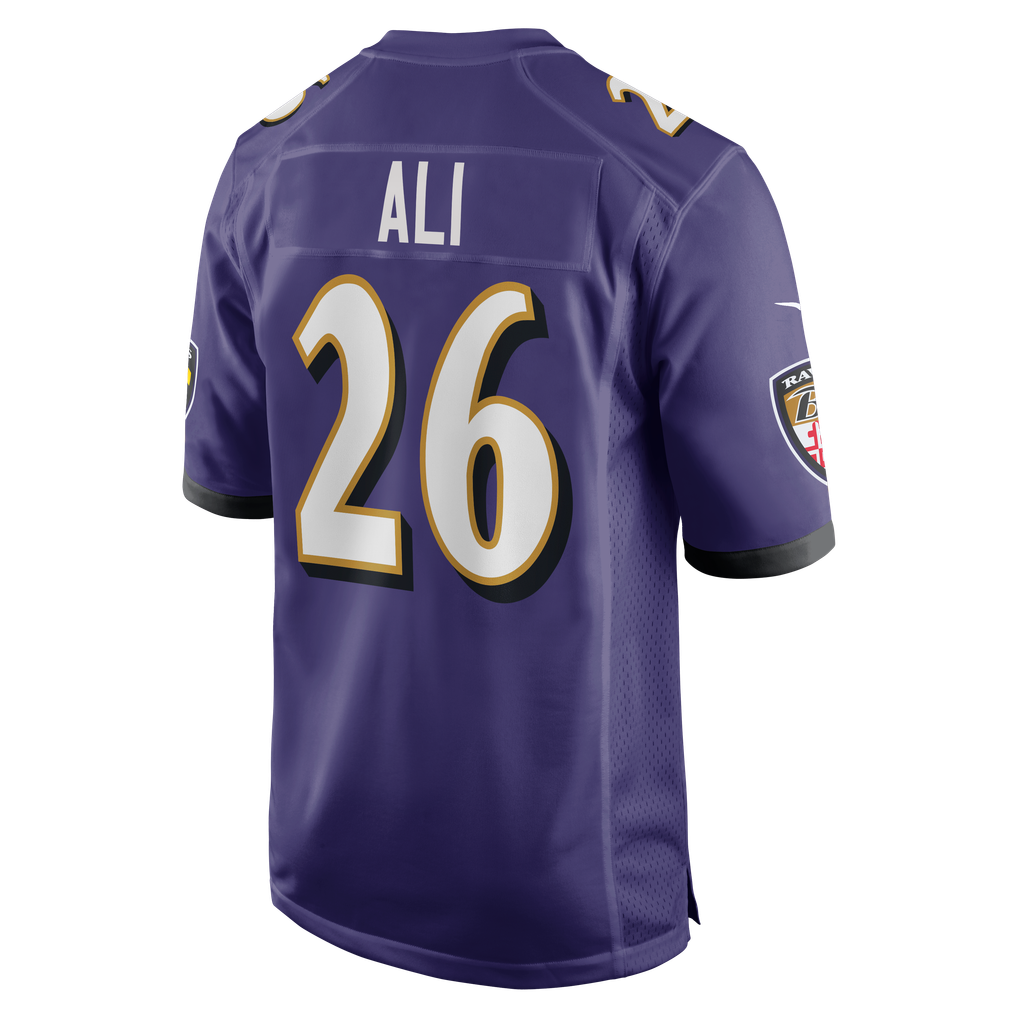 Men's Baltimore Ravens Rasheen Ali Nike Purple Team Game Jersey