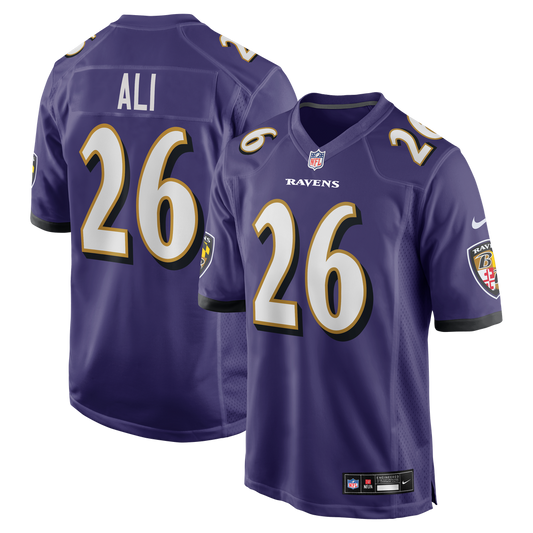 Men's Baltimore Ravens Rasheen Ali Nike Purple Team Game Jersey